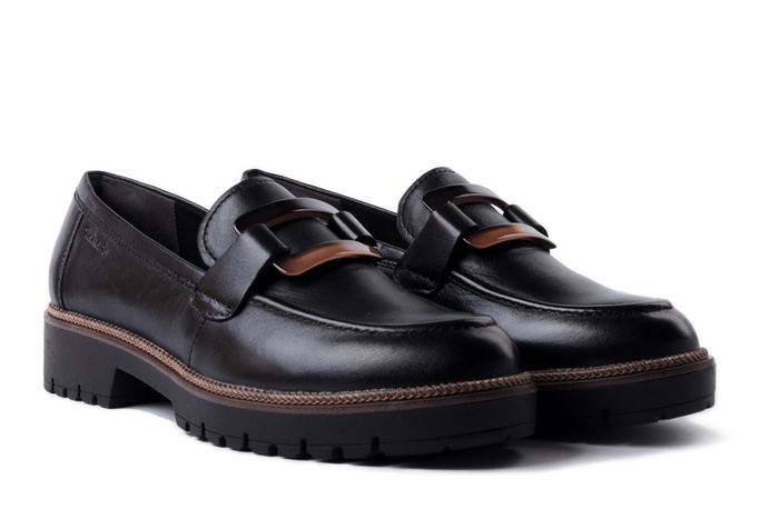 TAMARIS 1-24722-43 003 black leather, półbuty damskie