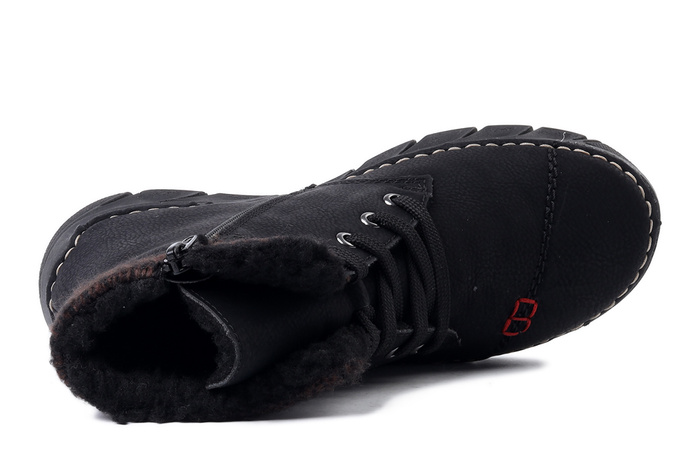 RIEKER 55031-00 black, trzewiki damskie