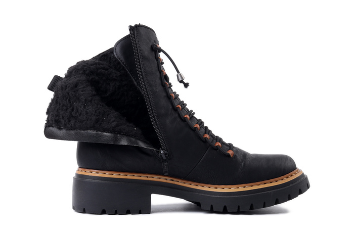 RIEKER 72653-00 black, trzewiki damskie