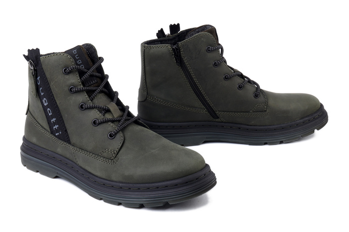 BUGATTI 321-AUC30-1200 7100 dark green, trzewiki męskie