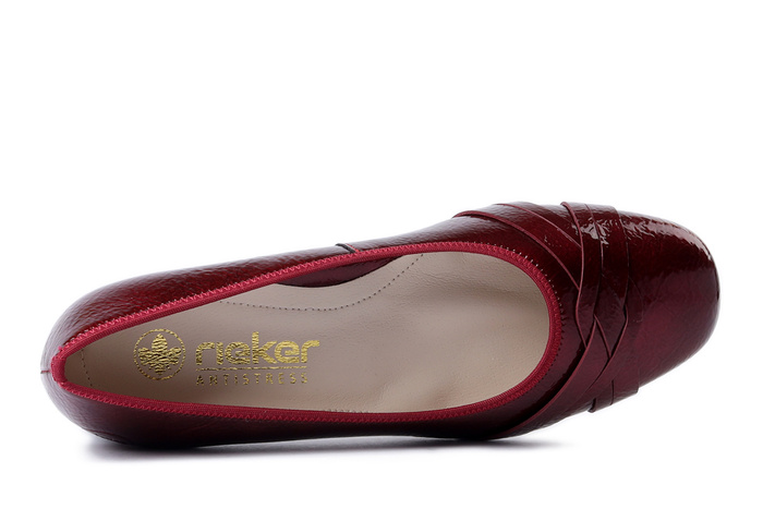 RIEKER 45068-35 red, czółenka damskie
