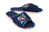 METEOR 060 FOLK granatowy/niebieski, kapcie damskie