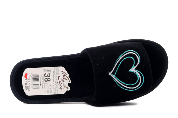 METEOR 044 Zuza czarny/zielony, kapcie damskie