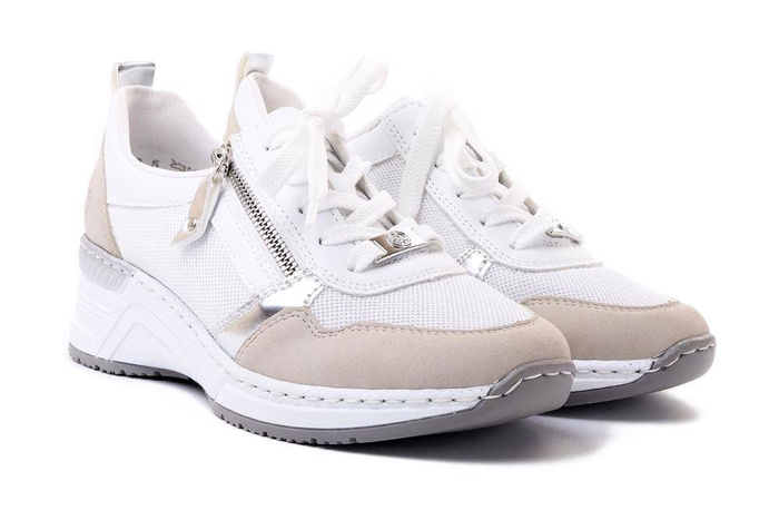 RIEKER SNEAKER N4331-80 white combinarion, półbuty sportowe damskie