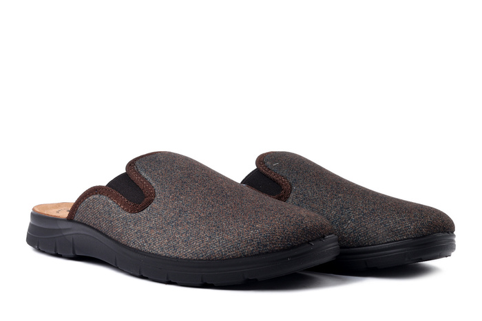 INBLU BG-59 043 ciemny brąz, kapcie męskie