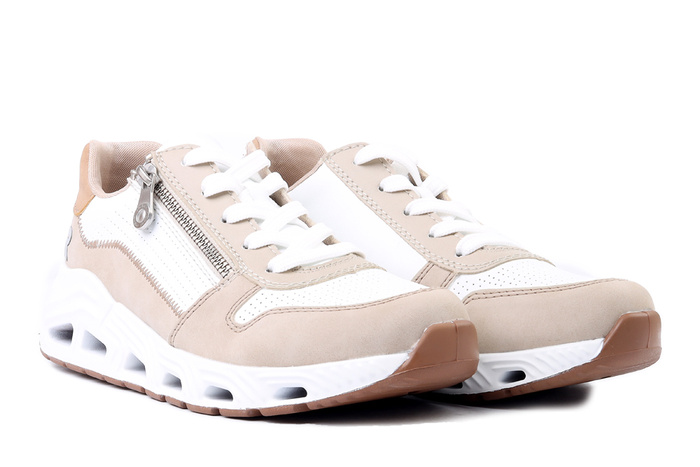 RIEKER N5204-80 white combination, półbuty damskie