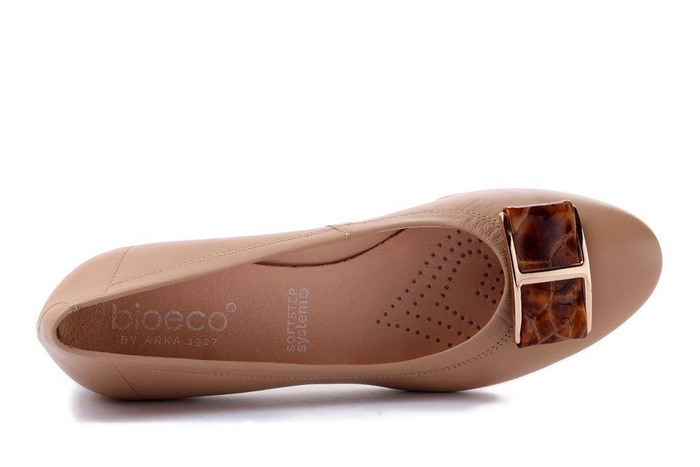 BIOECO BY ARKA 5632 2170+2378 beż, czółenka damskie