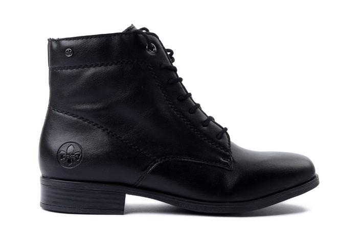 RIEKER 77030-00 black, trzewiki damskie