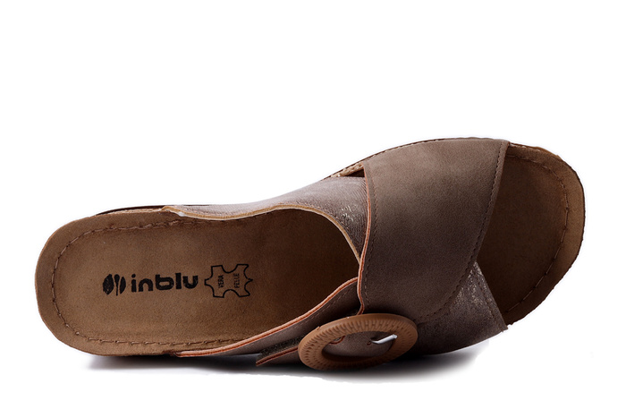 INBLU RV-12 048 jasny brąz, klapki damskie