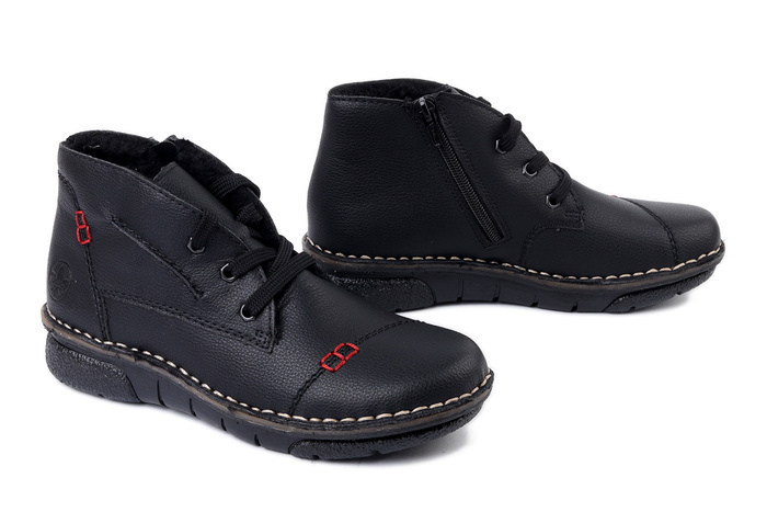 RIEKER 73301-00 black, trzewiki damskie