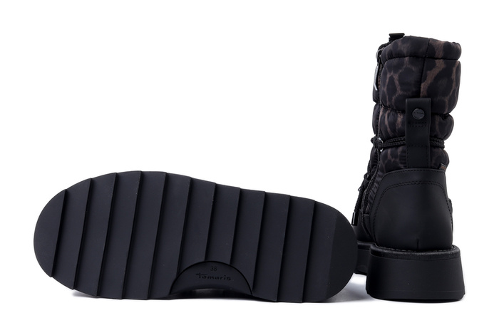 TAMARIS 1-26846-45 090 black/leopard, śniegowce damskie