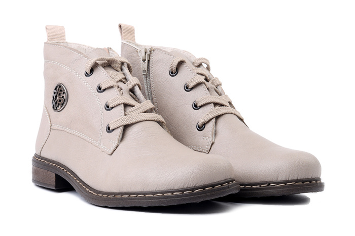 RIEKER 71205-62 beige, trzewiki damskie