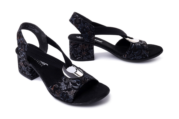 RIEKER 64683-91 black, sandały damskie