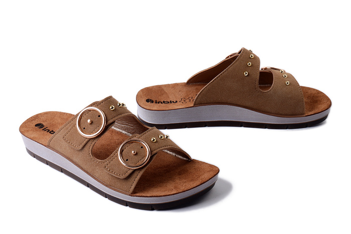INBLU CP-54 026 piaskowy, klapki damskie