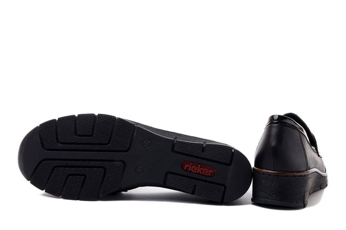 RIEKER 53732-00 black, półbuty damskie