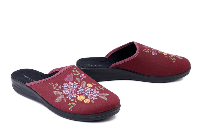 BEFADO 551D 011 bordowy, kapcie damskie