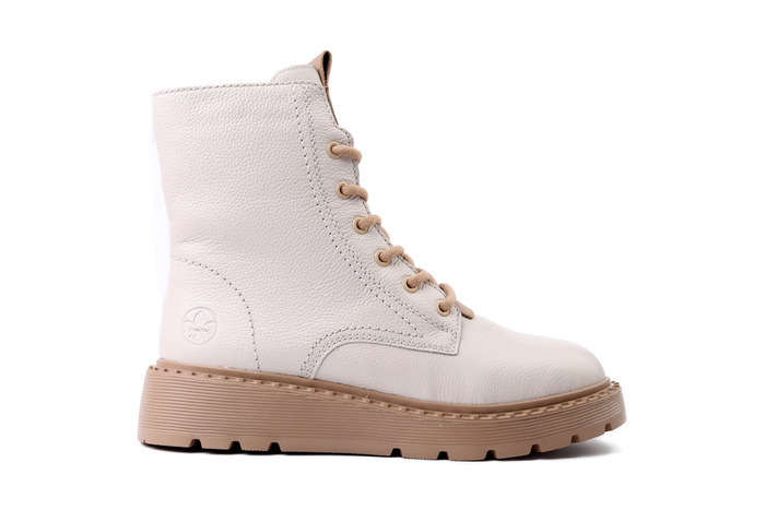 RIEKER 70404-80 white, trzewiki damskie