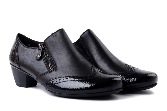 RIEKER 41757-00 black, półbuty damskie