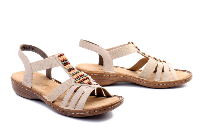 RIEKER 60851-62 beige, sandały damskie