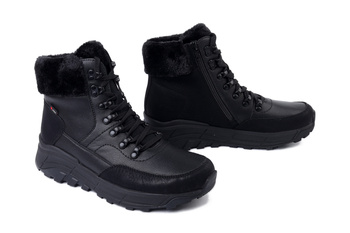 RIEKER TEX W0063-02 black, trzewiki damskie
