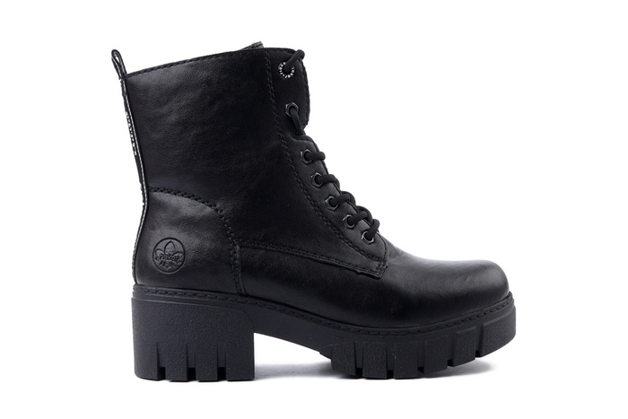 RIEKER 74530-00 black, trzewiki damskie