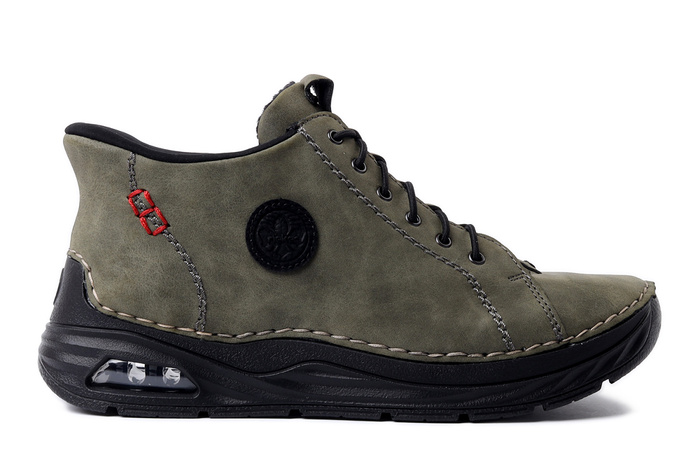 RIEKER 44550-54 green, półbuty damskie