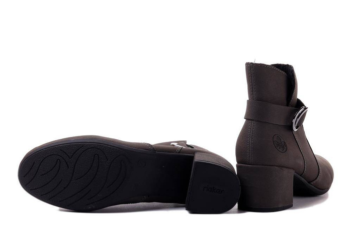 RIEKER 70289-45 grey, botki damskie