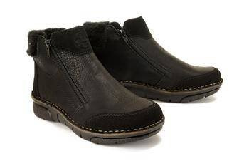 RIEKER 73352-00 black, botki damskie