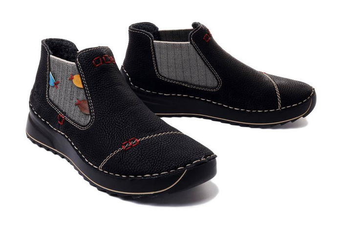 RIEKER 51592-00 czarny, botki damskie