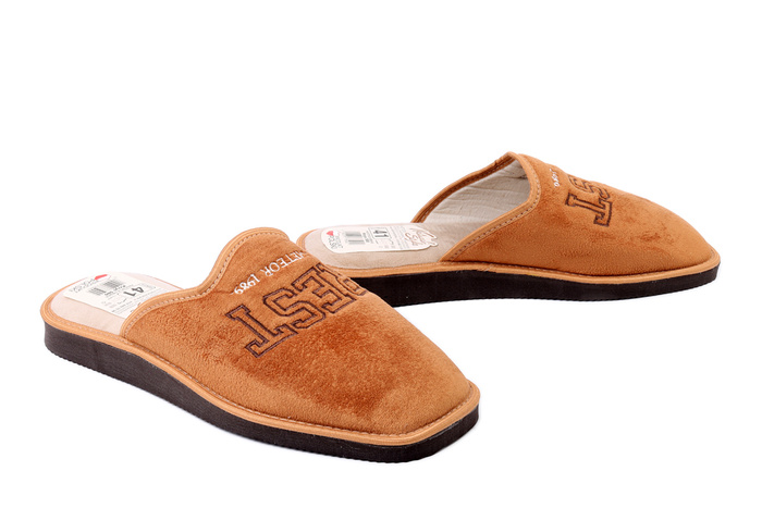 METEOR 500 Krzyś brązowy, kapcie męskie