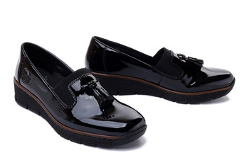 RIEKER 53751-00 black, półbuty/mokasyny damskie