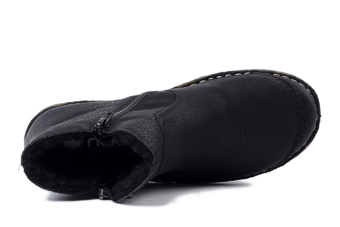 RIEKER 73357-00 black, botki damskie