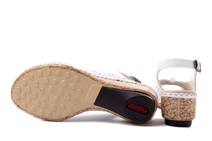 RIEKER 66176-81 white, sandały damskie