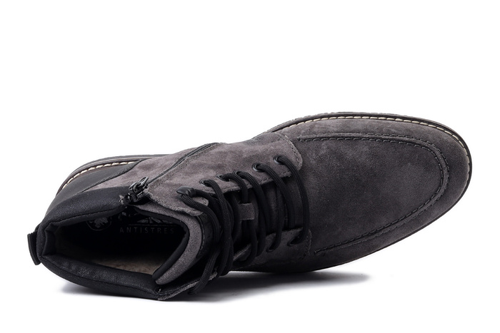 RIEKER TEX 13744-45 grey, trzewiki męskie