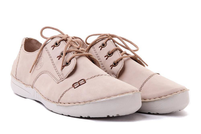 RIEKER 52520-62 beige, półbuty damskie