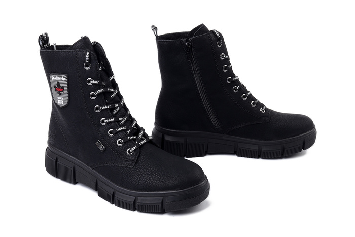 RIEKER TEX X3410-00 black, trzewiki damskie