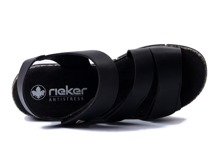 RIEKER V2301-00 black, sandały damskie