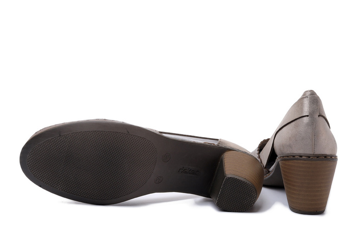 RIEKER 40986-64 beige, czółenka damskie