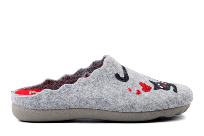 MANITU 320091-91 hellgrau, kapcie damskie