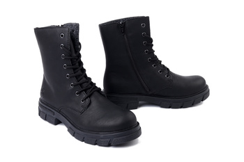 RIEKER Z9120-00 black, trzewiki damskie