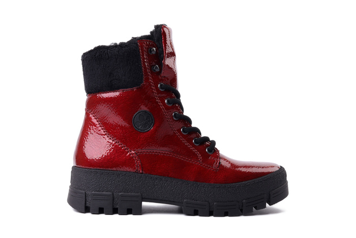RIEKER Y0220-33 red, trzewiki damskie