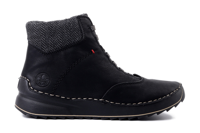 RIEKER 51553-00 black, trzewiki damskie