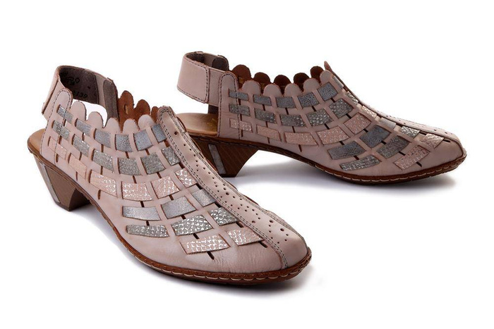 RIEKER 46778-64 beige combination, sandały damskie