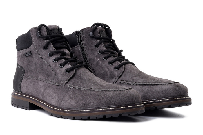 RIEKER TEX 13744-45 grey, trzewiki męskie