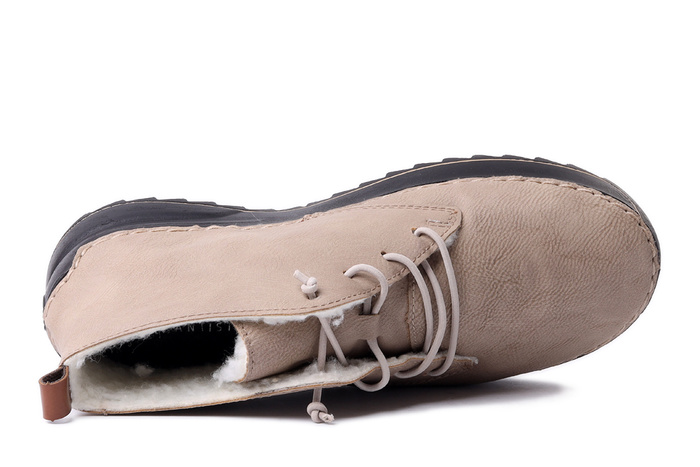 RIEKER 51510-60 beige, trzewiki damskie
