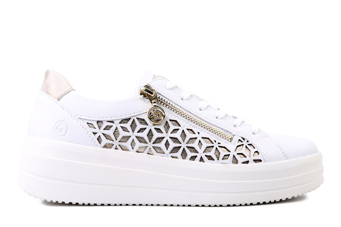 RIEKER REMONTE D1C11-80 white combination, półbuty damskie