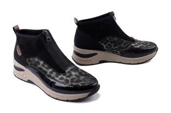 RIEKER N9362-00 black combination, botki damskie