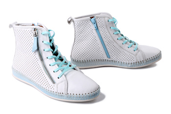 MANITU 990645-03 weiss, trzewiki letnie damskie