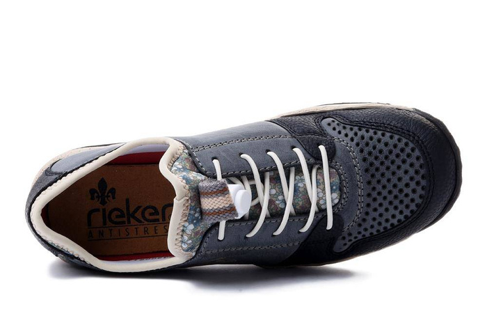 RIEKER L0538-14 blue, półbuty damskie