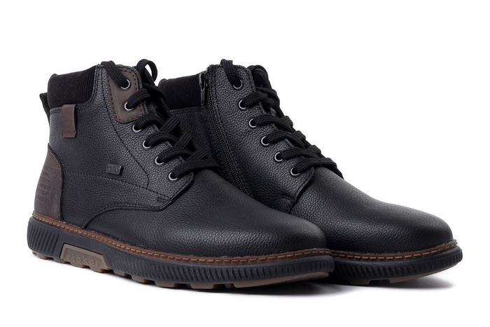 RIEKER TEX B3343-00 black, trzewiki męskie